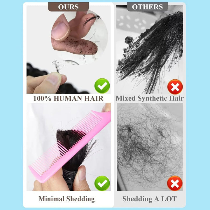 Cheveux en vrac Loose Wave brun foncé à double tirage pour tressage