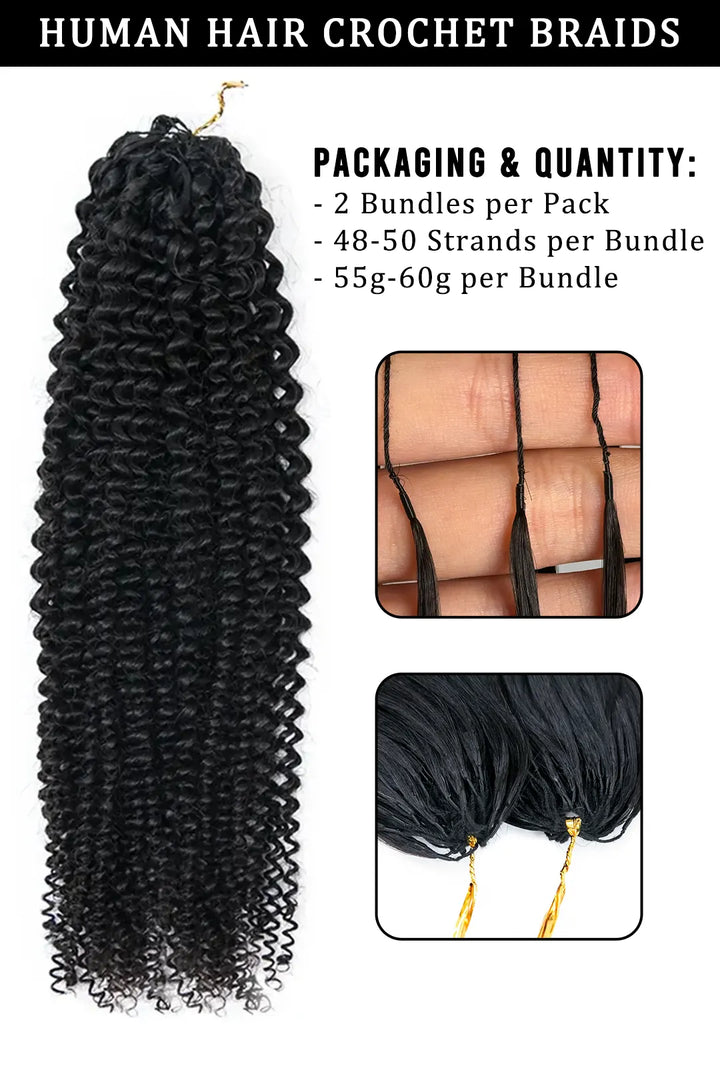 Feather Crochet Hair Extension Afro Kinky Curly Human Hair Double-Strand 1