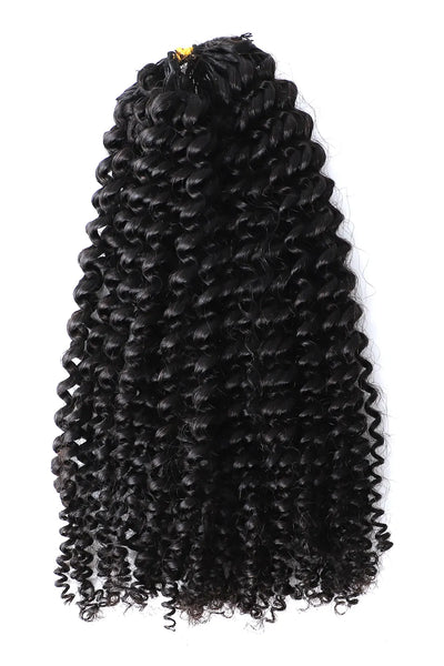 Double Drawn Feather Crochet Hair Afro Kinky Curly Human Hair FE27