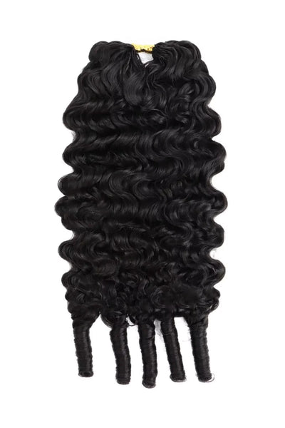 Double Drawn Feather Crochet Hair Burmese Water Curly Human Hair