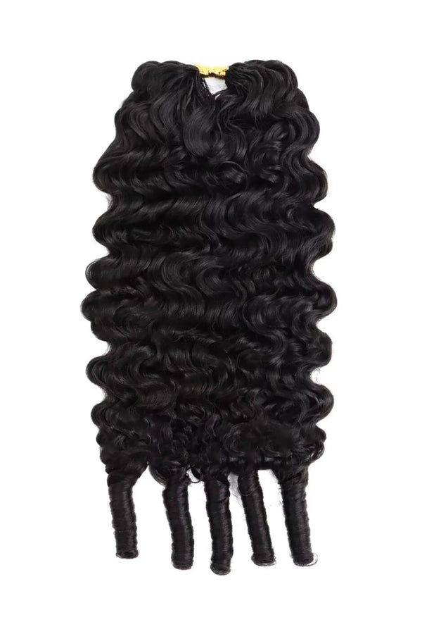 Extensiones de cabello de ganchillo de plumas, cabello humano rizado de agua birmano