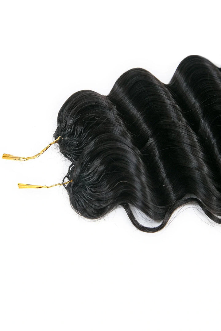 Feather Crochet Hair Extension Deep Wave Human Hair 5