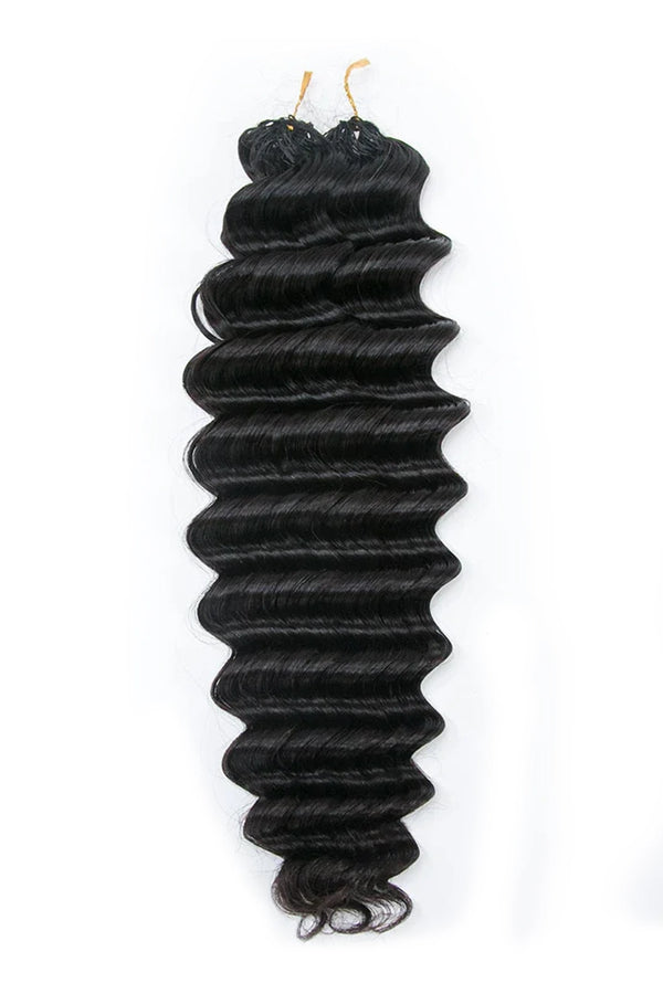 Feather Crochet Hair Extension Deep Wave Human Hair  FE21 60g