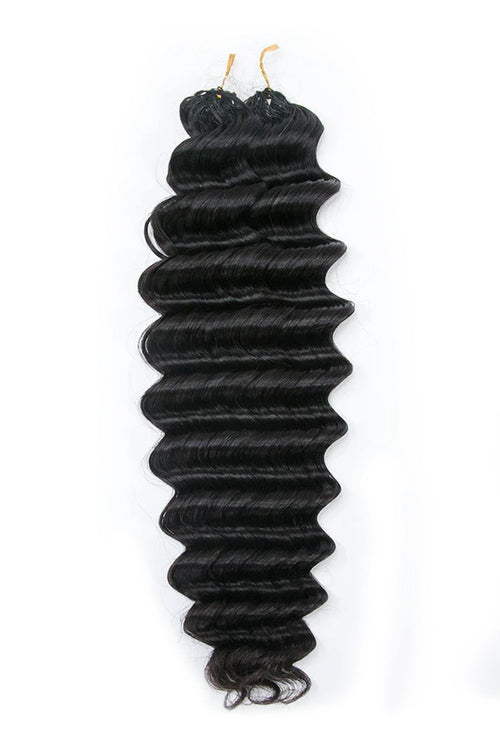 Feather Crochet Hair Extension Deep Wave Human Hair Double-Strand