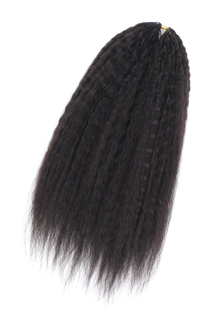 Extension de cheveux humains crépus et lisses au crochet, plumes, FE29, 60 g