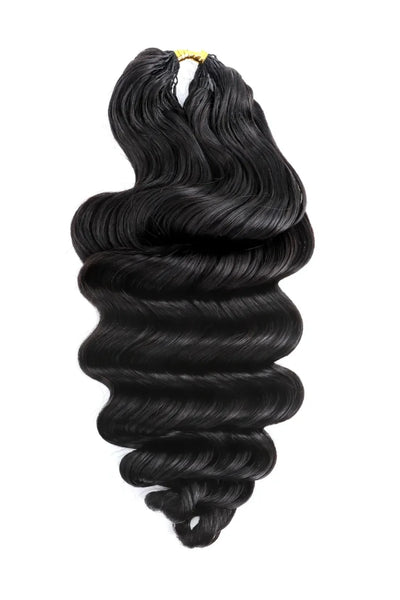Double Drawn Feather Crochet Hair Extension Loose Wave Human Hair