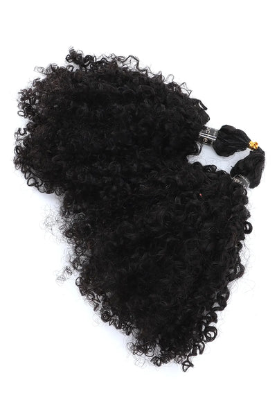 Double Drawn Feather Crochet Hair Tight Curly Human Hair FE24
