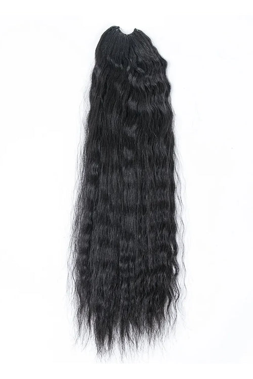 Feather Crochet Hair Extension Wet and Wavy Human Hair FE26 60g