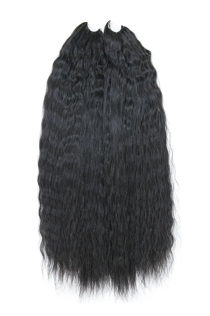 Feather Crochet Hair Extension Wet and Wavy Human Hair Double-Strand