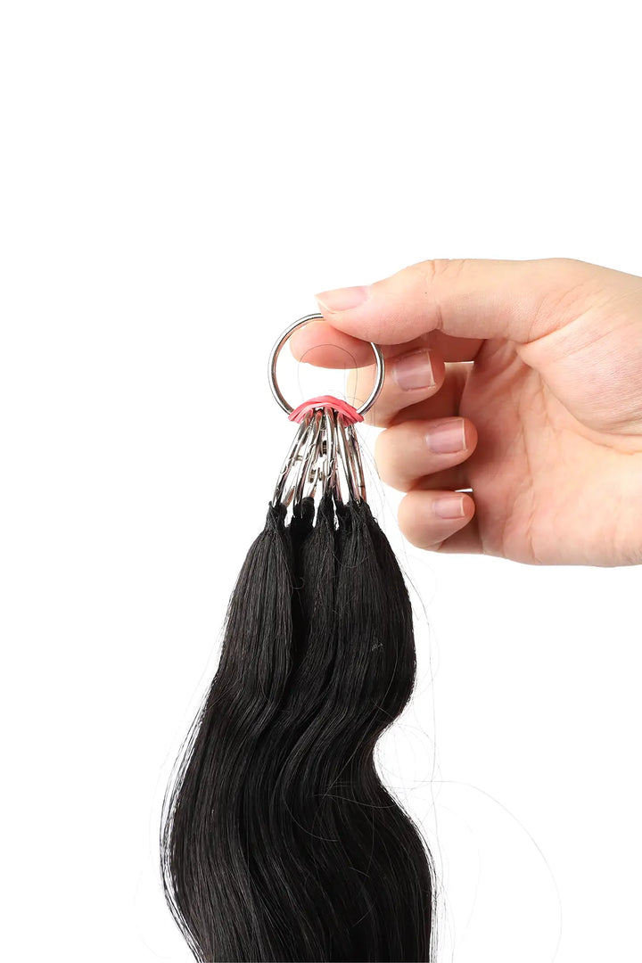 Feather Line Hair Extensions Body Wave Single-Strand with Loop 1