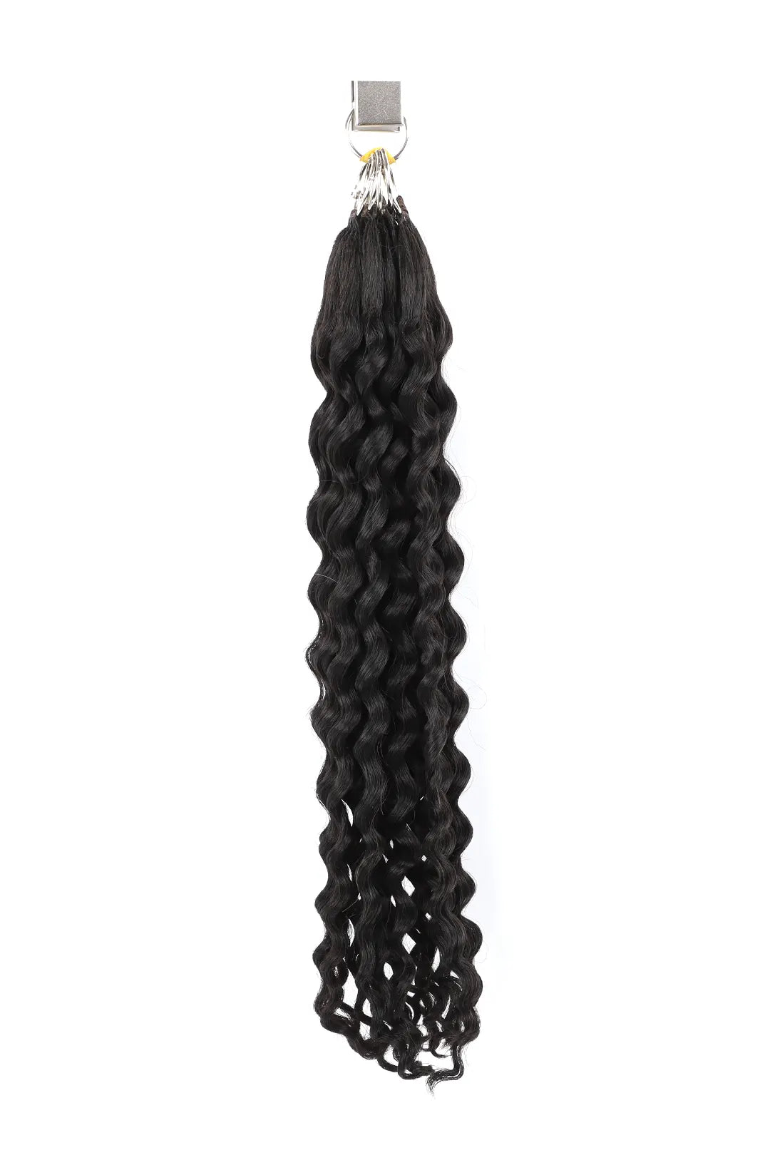 Feather Line Hair Extensions Burmese Curly Single-Strand with Loop