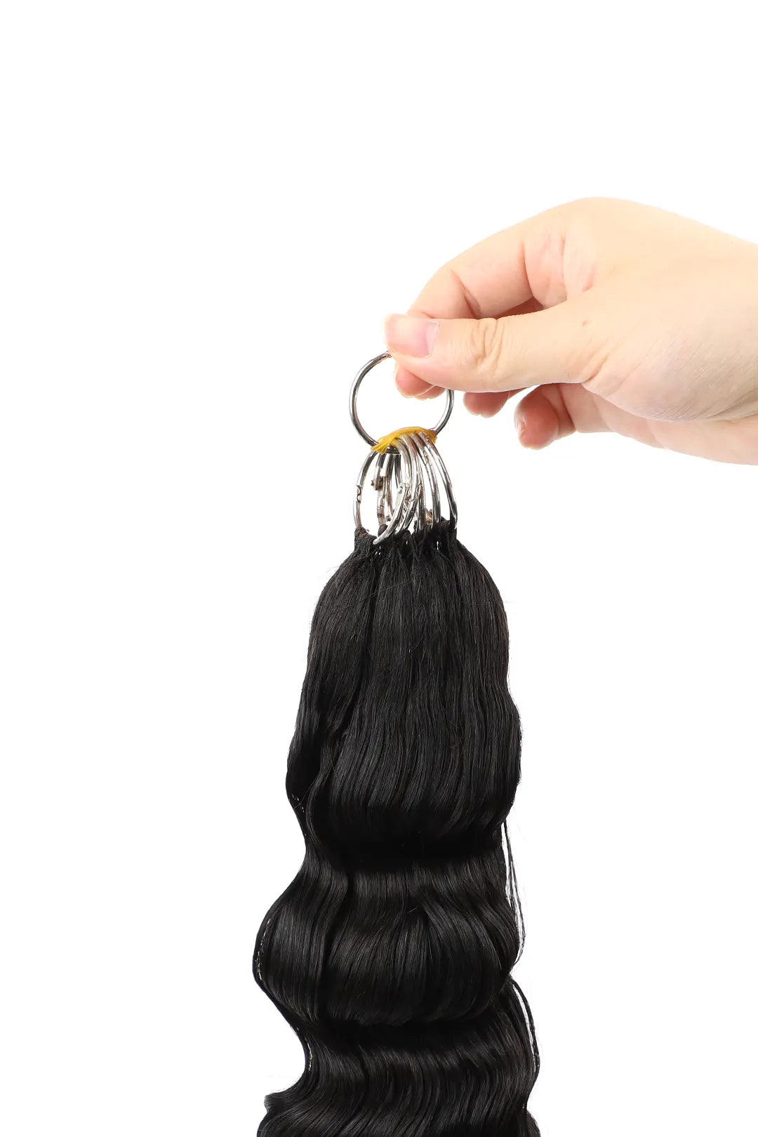 Feather Line Hair Extensions Deep Wave Single-Strand with Loop 1