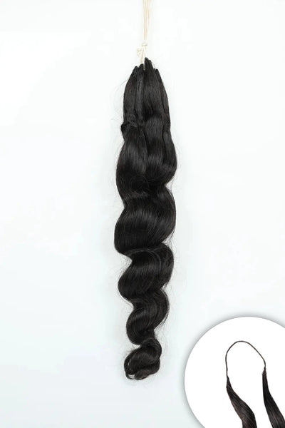 Handmade Loose Wave Hair Feather Extensions Brazilian Remy Hair