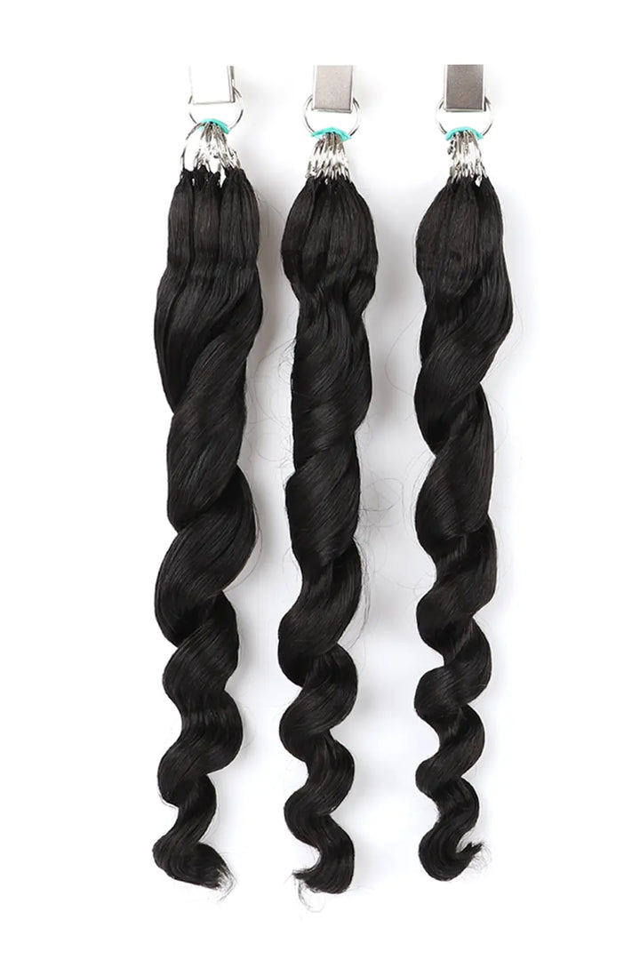 Feather Line Hair Extensions Loose Wave Single-Strand with Loop 3