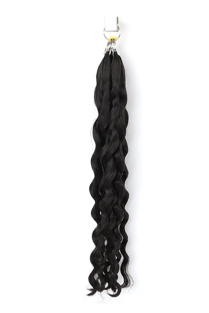 Feather Line Hair Extensions Water Wave Single-Strand with Loop