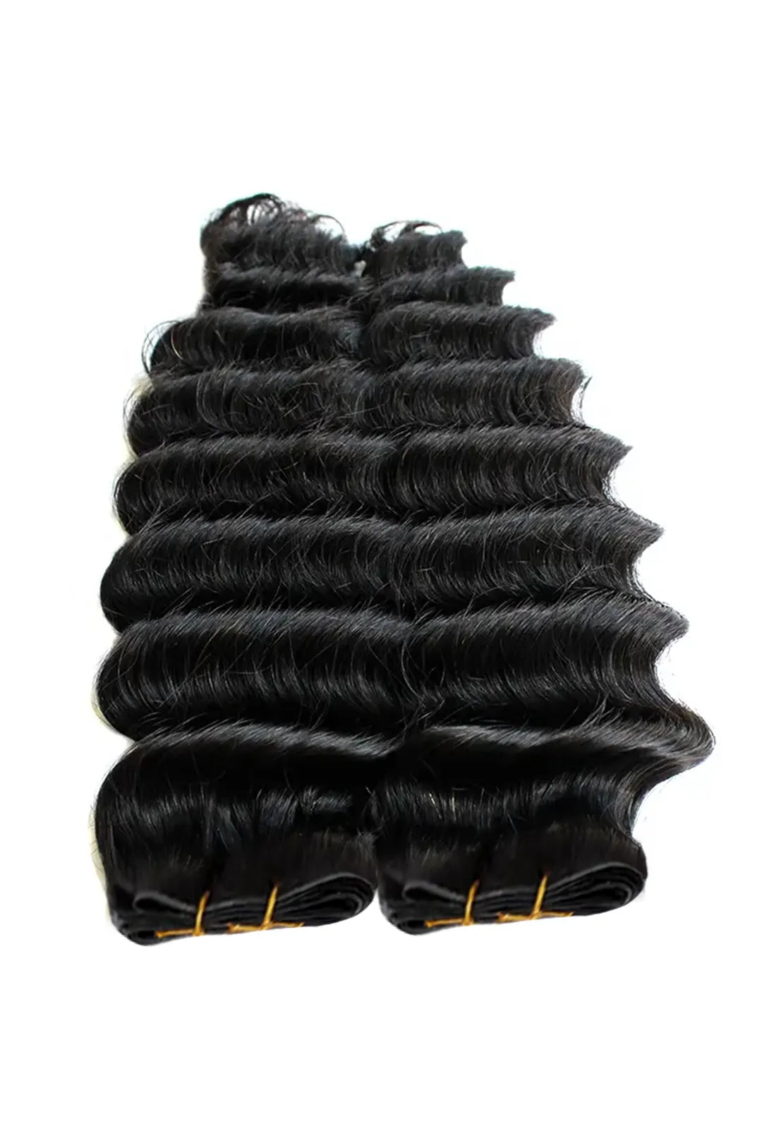 Genius Weft Hair Extensions Deep Wave Natural Black Virgin Hair 2