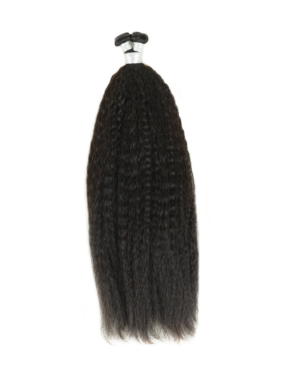 Genius Weft Hair Extensions Kinky Straight Natural Black Virgin Hair