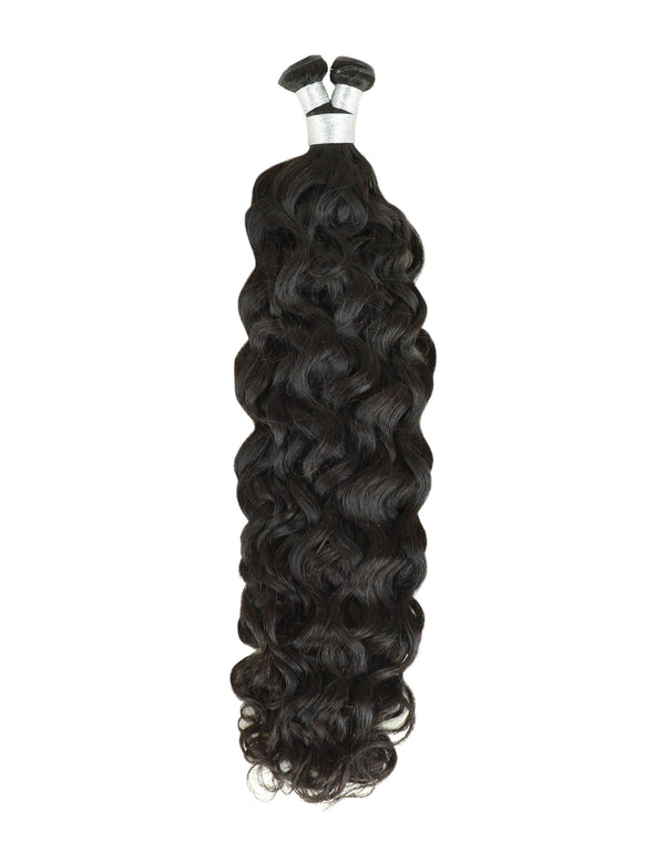 Genius Weft Hair Extensions Water Wave Black Virgin Hair