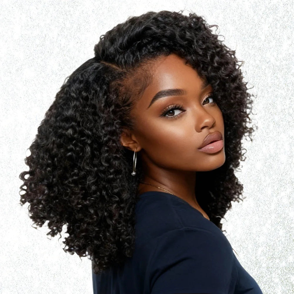 Half Wig Flexible Fit Drawstring Human Hair Seamless Wig