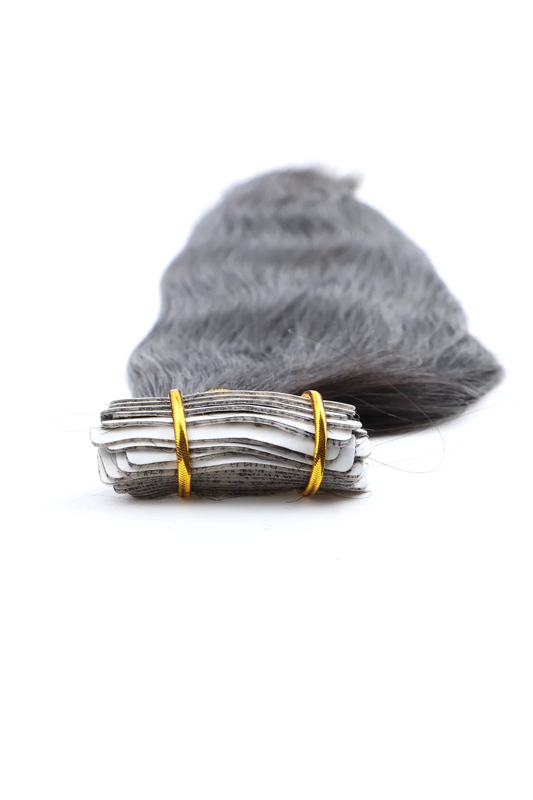 Hand Tied Tape-In Hair Extensions Straight Black Human Hair 20 Pcs