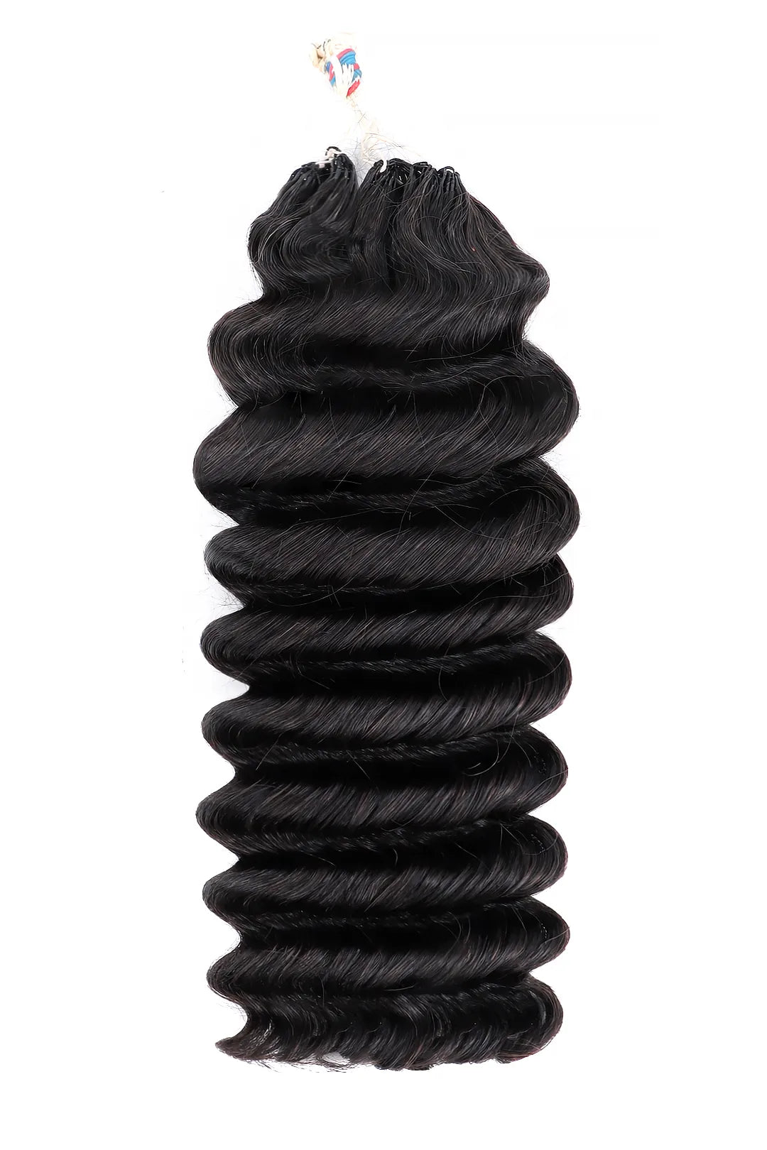 Handmade Feather Line Hair Extensions Loose Deep Wave Single-Strand with Loop