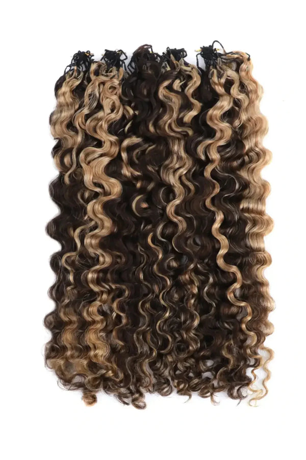 #4/27 Mixed Color Water Deep Wave Feather Crochet Human Hair