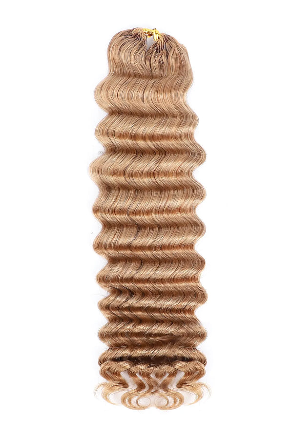 Honey Blonde #27 Deep Wave Feather Crochet Human Hair