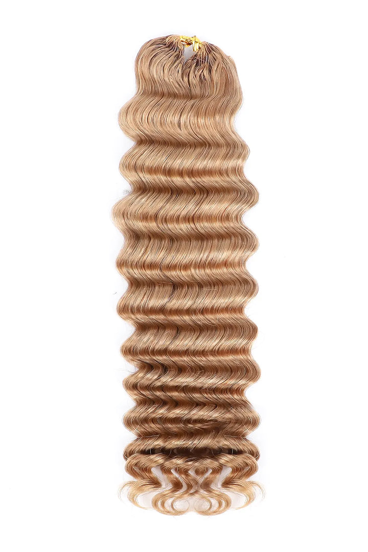 Honey Blonde #27 Deep Wave Feather Crochet Human Hair