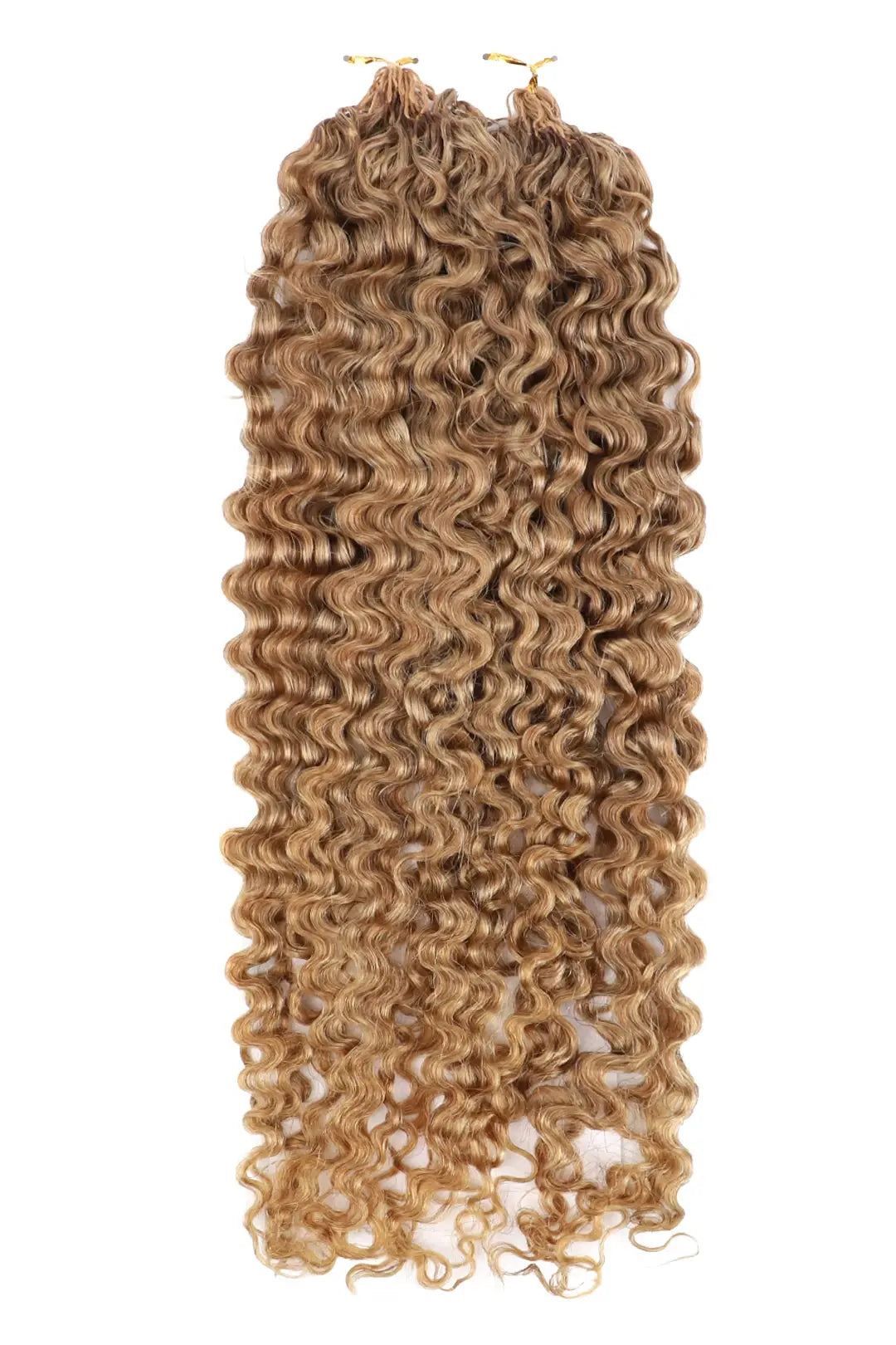 Honey Blonde #27 Water Deep Wave Feather Crochet Human Hair Extension
