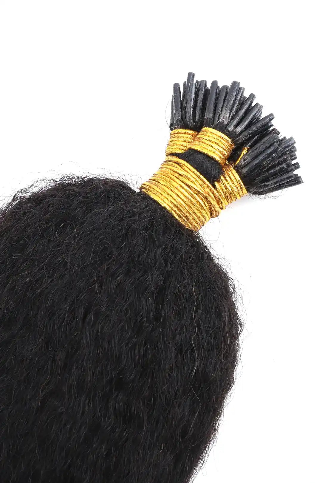 I Tip Black Hair Kinky Curly Remy Human Hair Extensions