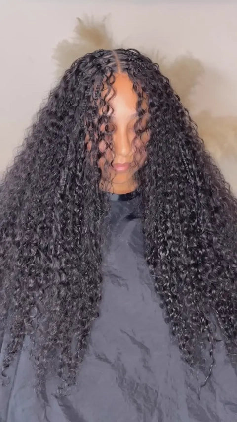 Internet Celebrity Beautygardenllc Shows The Braiding Process Of Pre-Divided Deep Wave Bulk Hair
