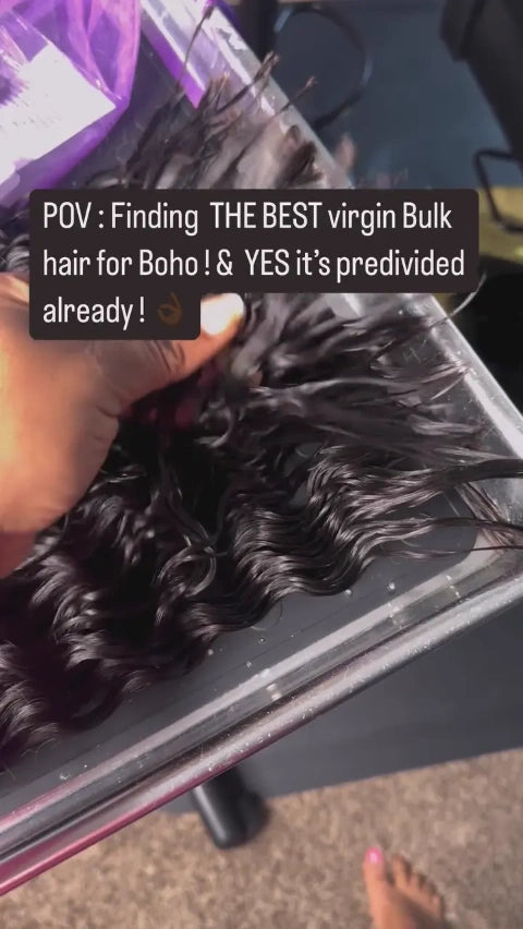 Internet Celebrity-Koiffurehairstudi- Shows The Braiding Process Of Pre-Divided Deep Wave Bulk Hair