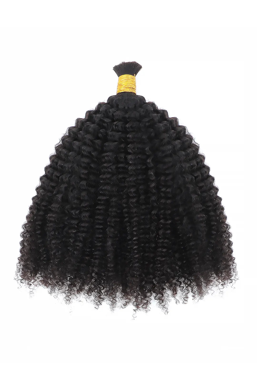 Kinky Curly Bulk Human Hair for Braiding Natural Black BU11