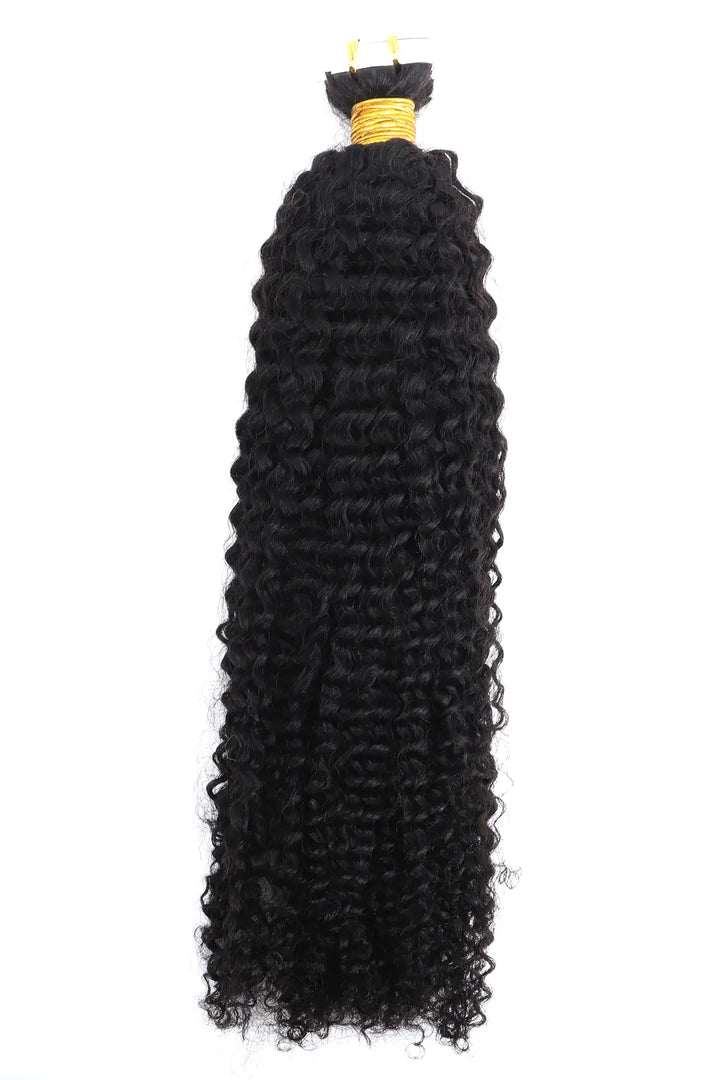 Kinky Curly Tape In Hair Extensions Human Hair For African American