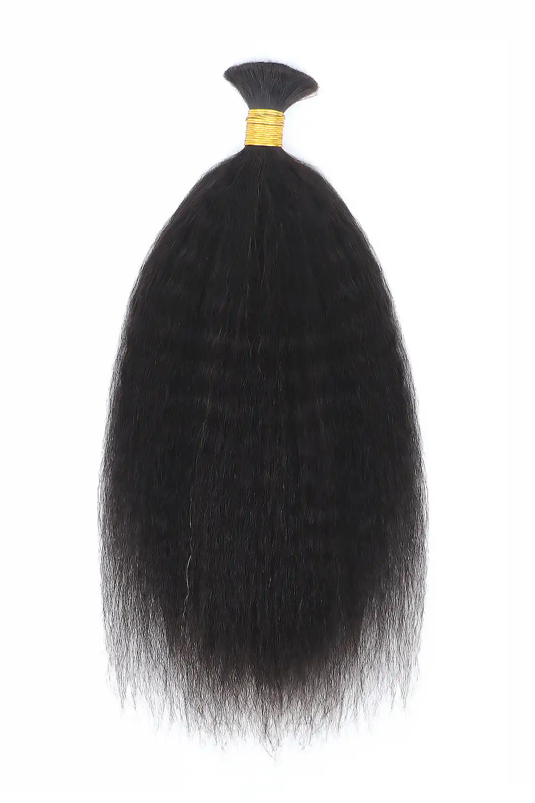 Kinky Straight Bulk Hair For Braiding Natural Black BU10