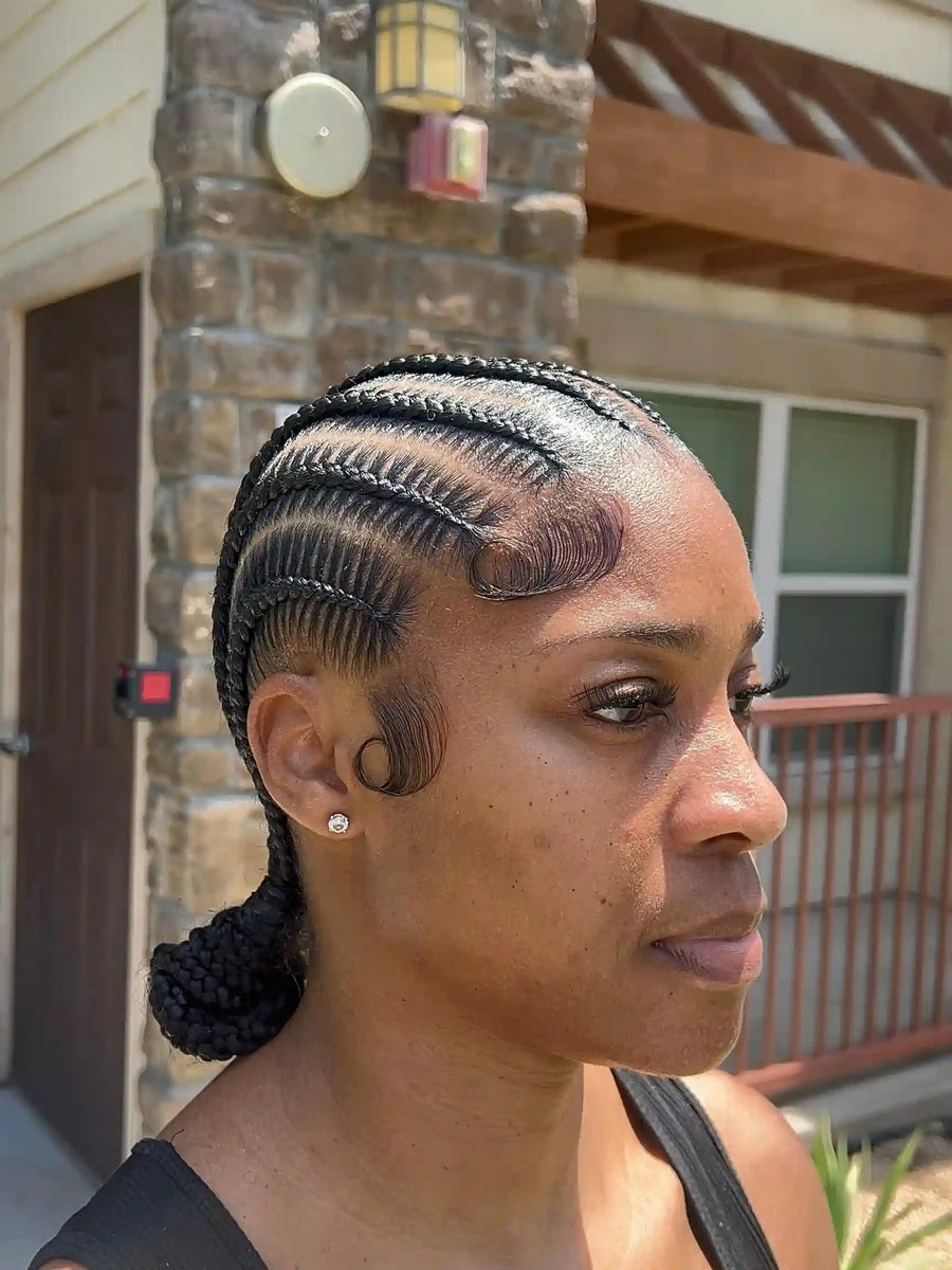 Long classic knotless box braids with clean curved parting, Stylist located in Griffin, GA