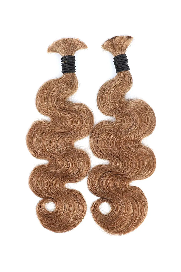 #8 Color Light Blonde Body Wave Bulk Human Hair for Braiding