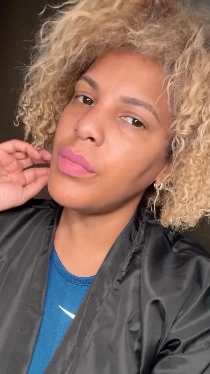 Short blonde curly natural hairstyle, hairstylist in Wilkes-Barre, PA