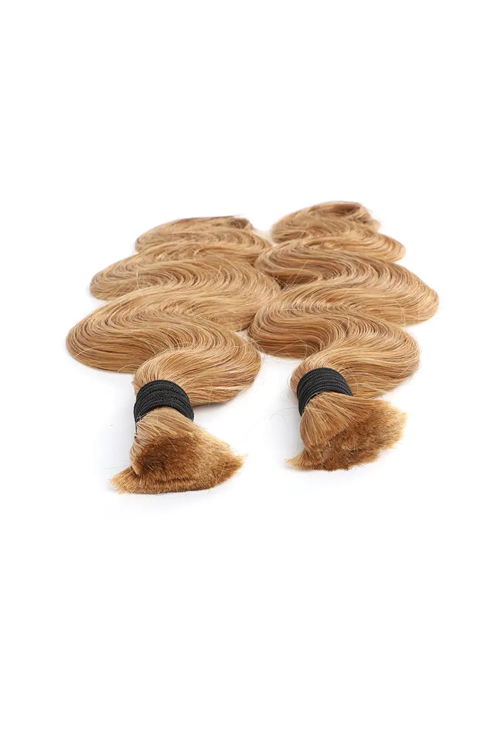 Medium Blonde Bulk Hair For Braiding Body Wave BU50 2