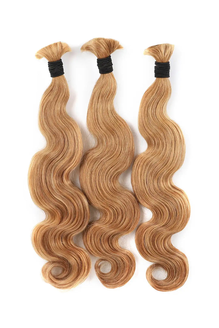 Medium Blonde Bulk Hair For Braiding Body Wave BU50 3