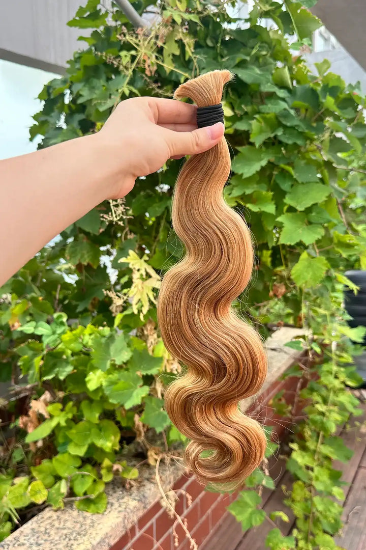 Medium Blonde Bulk Hair For Braiding Body Wave BU50 4