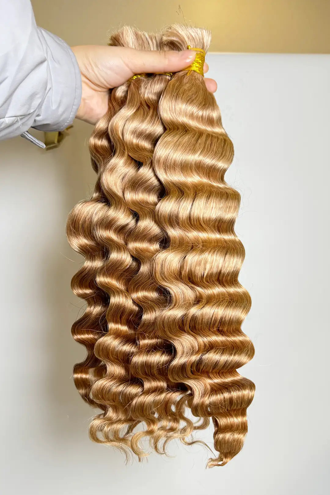 Cheveux en vrac blonds moyens à double tirage pour tresser des vagues profondes et lâches