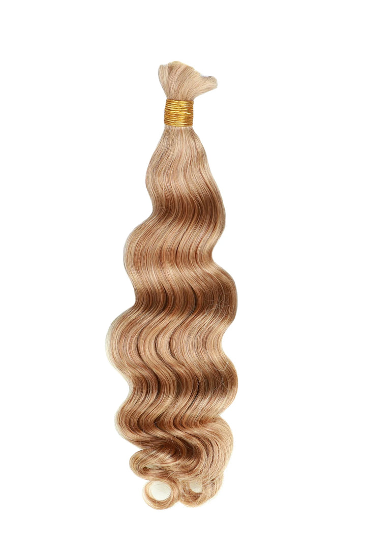 Medium Blonde Bulk Hair For Braiding Loose Deep Wave BU38 27A#