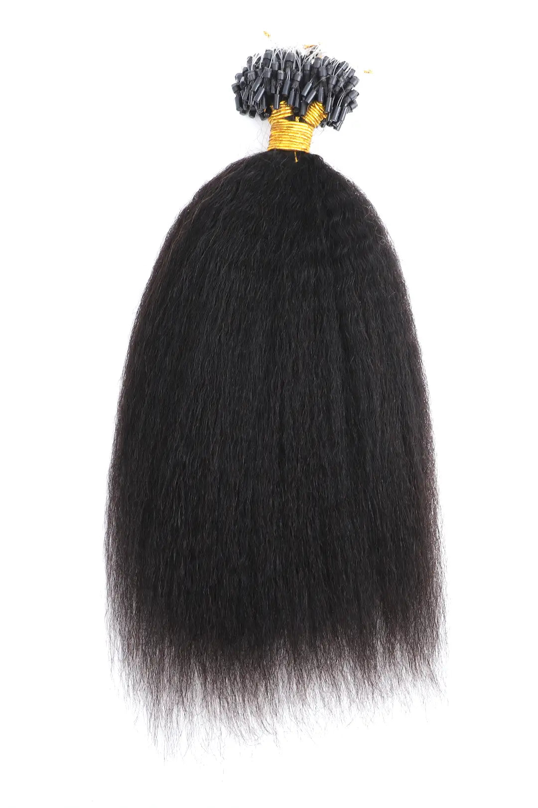 Micro Ring Human Hair Kinky Straight Extensions For Black Hair