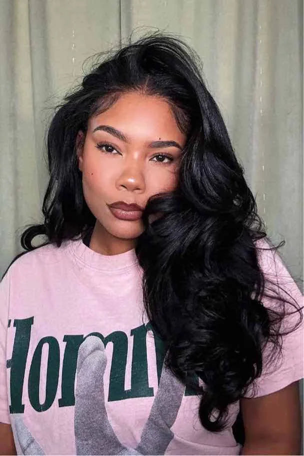 Model display picture of cambodia raw hair bundle body wave natural color 12a 