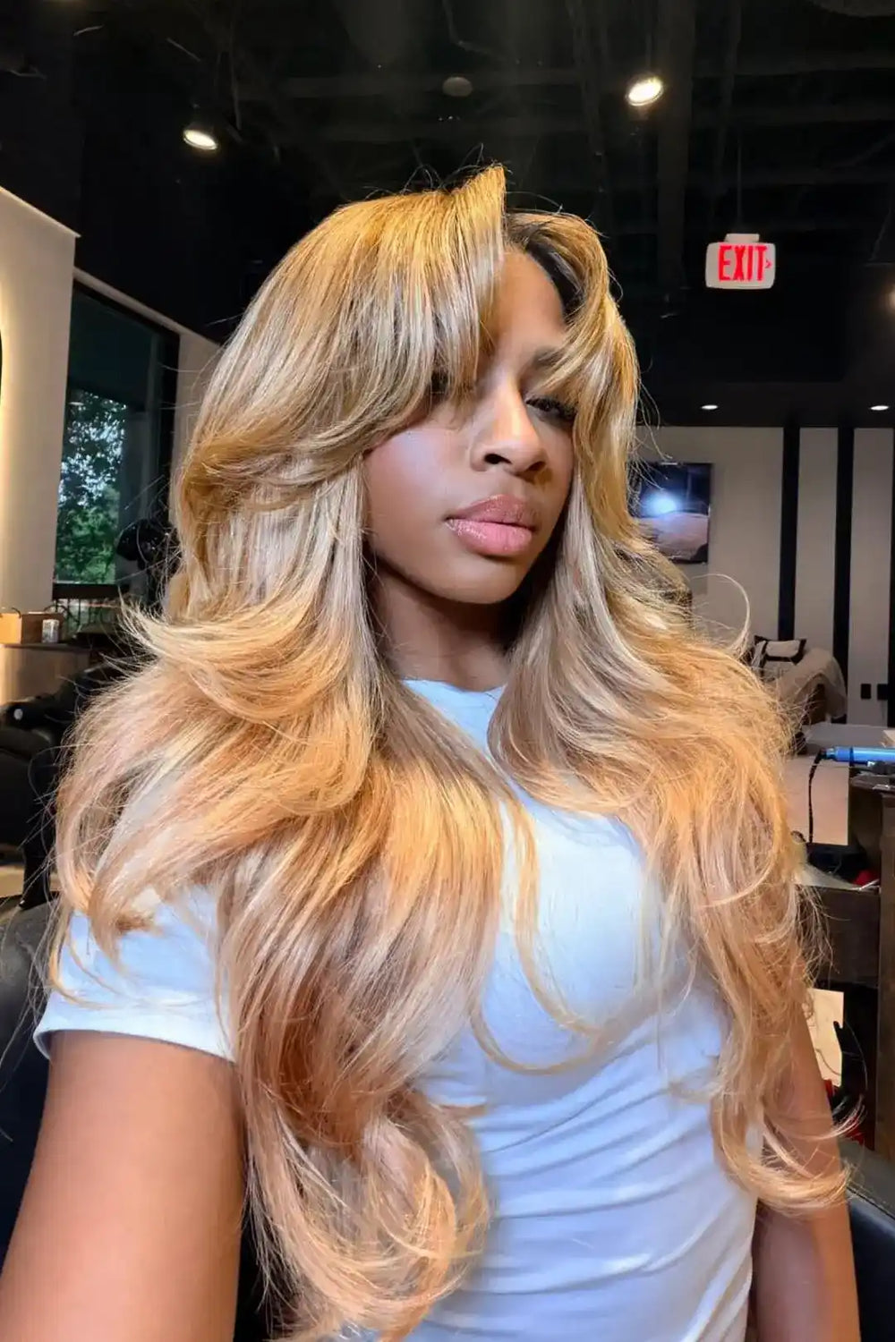 Model display picture of highlight blend 27 30 613 cambodia virgin hair bundles body wave