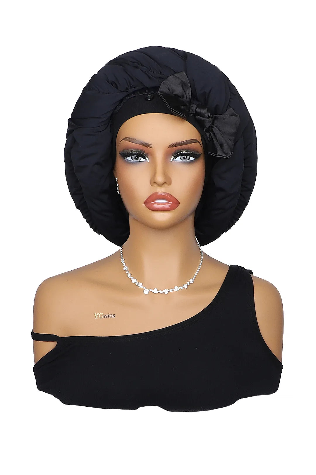 Pantyhose sleeping bonnet elastic satin adjustable velcro