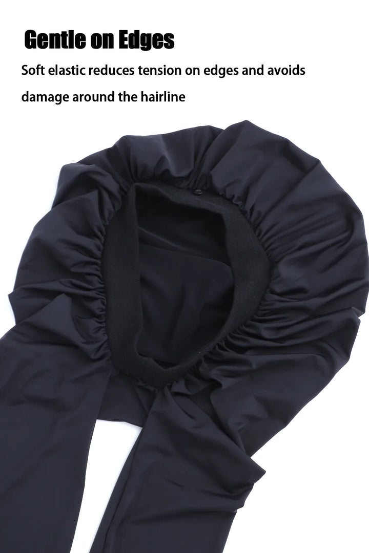 Gorro de dormir tipo pantimedias para trenzas largas y cabello elástico de satén ajustable