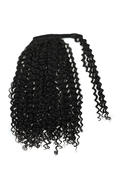 Extensiones envolventes de cola de caballo de color natural rizado 120-150 g