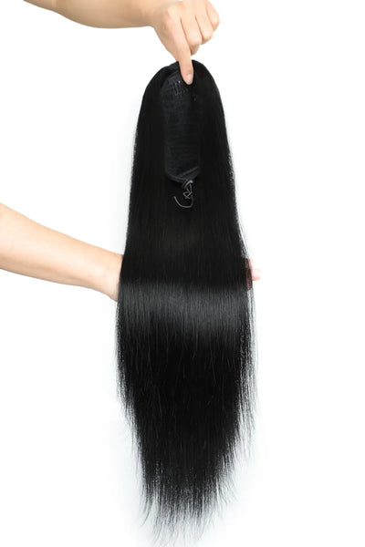 Cola de caballo con cordón de moda recta con tres colores 120-150 g